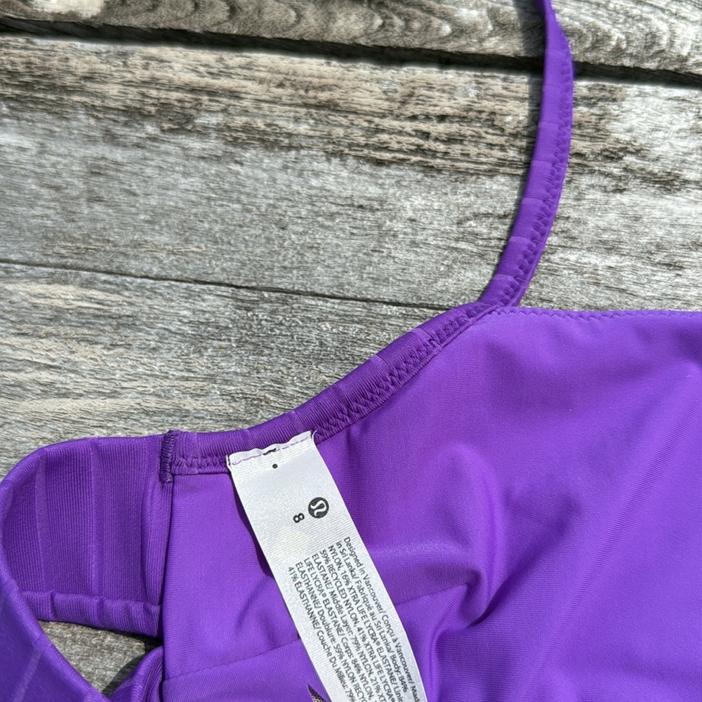 Lululemon Ribbed Halter BIKINI Swim Top A/B Cups Atomic Purple size 8 NWT - Picture 7 of 7